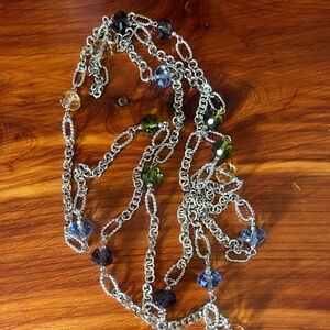 Necklace Silver tone approximately‎ 30” long